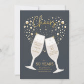 Invitation Mariage Anniversaire de Mariage Champagne Bulles F (Devant)