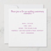 Invitation Mariage anniversaire dentelle look changer l'année (Dos)