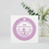 Invitation Mariage anniversaire dentelle look changer l'année (Debout devant)