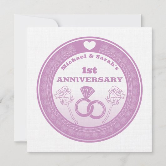 Invitation Mariage anniversaire dentelle look changer l'année (Devant)