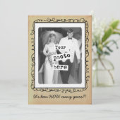 Invitation Mariage Anniversaire Modèle photo Vintage (Debout devant)