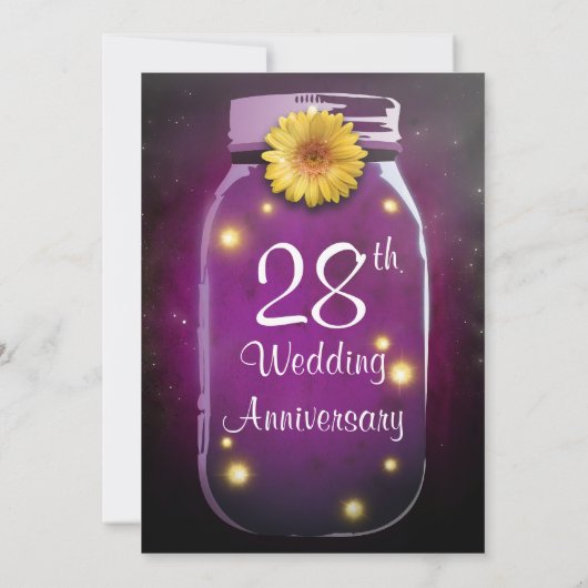 Invitation Mariage Anniversaire Pot Mason Rustique (Dos)