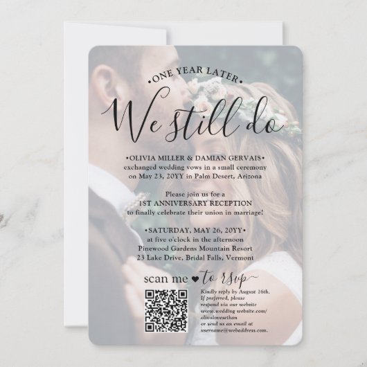 Invitation Mariage Anniversaire QR Code RSVP Nous faisons tou (Devant)