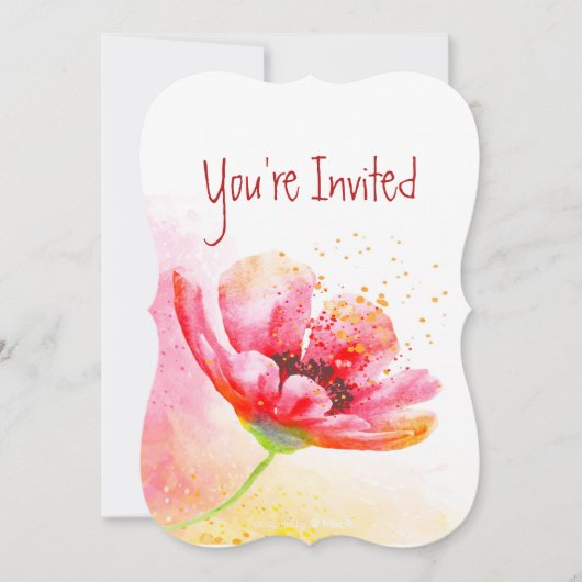Invitation Mariage Anniversaire Red Poppy Garden Flower (Devant)