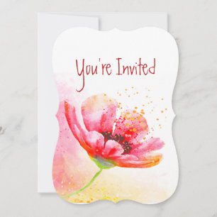 Invitation Mariage Anniversaire Red Poppy Garden Flower