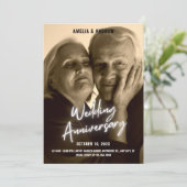 Invitation Mariage Anniversaire vintage photo moderne (Debout devant)