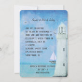 Invitation mariage anniversaire voilier et phare océanique (Devant)