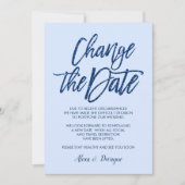Invitation Mariage Annulé Reporté Glam Blue Paillettes (Devant)