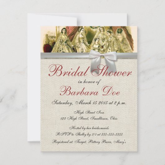Invitation Mariage Antique de la Mariée (Devant)