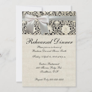 Invitation Mariage Antique Dentelle Lin Blanc Classique Joli