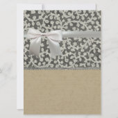 Invitation Mariage Antique Dentelle Lin Blanc Classique Joli (Dos)