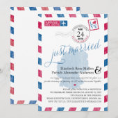 Invitation Mariage Antique par Avion Juste Mariés Carton de R (Devant / Derrière)