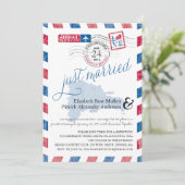 Invitation Mariage Antique Par Avion Réception de Mariage (Debout devant)