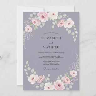 Invitation Mariage Antique Rose Poussiéreuse