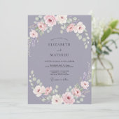 Invitation Mariage Antique Rose Poussiéreuse (Debout devant)