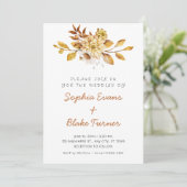 Invitation Mariage Antique Rustique Fleurs Blanches Douces (Debout devant)