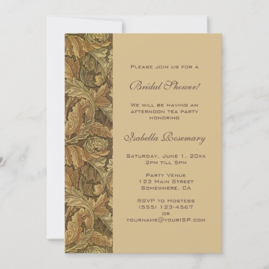 Invitation Mariage Antique Victorien Feuilles d'Automne (Devant)