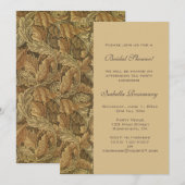 Invitation Mariage Antique Victorien Feuilles d'Automne (Devant / Derrière)