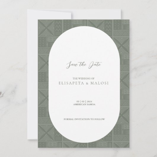 Invitation Mariage Apia Enregistrer la date (Devant)