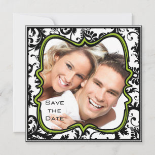 Invitation Mariage Apple Green Damassé Tourbillons Enregistre