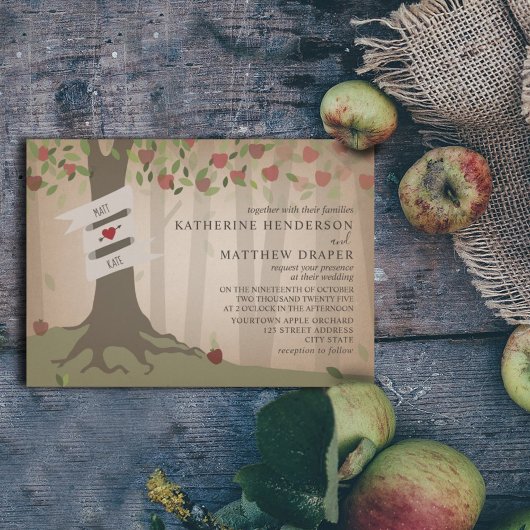 Invitation Mariage Apple Orchard inspiré par Cardstock