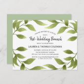 Invitation Mariage après Brunch Aquarelle Willow Wreath (Devant / Derrière)