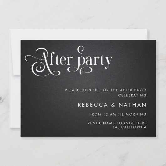 Invitation Mariage après-fête de typographie boho script vint (Devant)