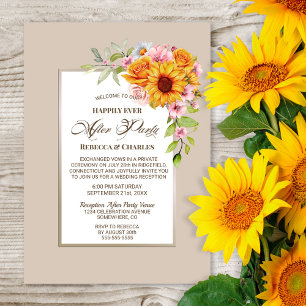 Invitation Mariage Après Fête Tournesol Réception Florale