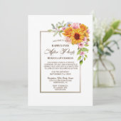 Invitation Mariage après la fête Sunflower Pink réception (Debout devant)