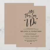 Invitation Mariage, après qu'ils disent oui, Rustique Kraft (Devant / Derrière)