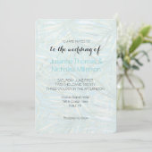 Invitation Mariage Aqua Blue Green Tropical Feuille Watercolo (Debout devant)