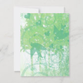 Invitation Mariage Aqua Blue & Lime Birds & Swirls (Dos)