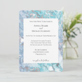 Invitation Mariage Aqua Blue Silver (Debout devant)