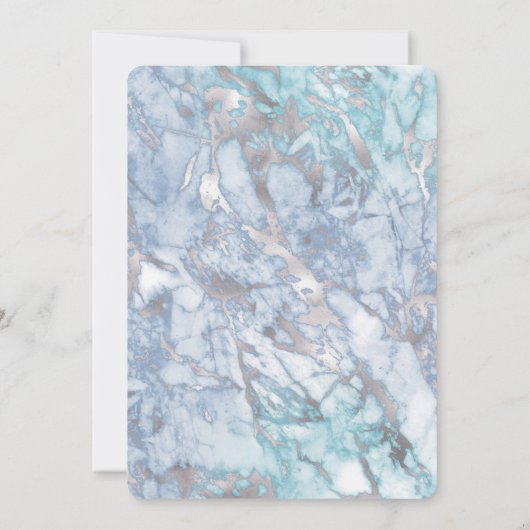Invitation Mariage Aqua Blue Silver (Dos)