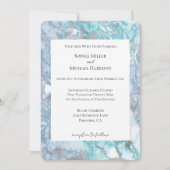 Invitation Mariage Aqua Blue Silver (Devant)
