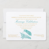 Invitation Mariage Aqua et Gold Seashell Beach (Devant)