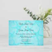 Invitation Mariage Aqua et Starfish Turquoise. (Debout devant)