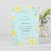 Invitation Mariage Aqua Lemon Lily (Debout devant)