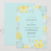 Invitation Mariage Aqua Lemon Lily (Devant / Derrière)