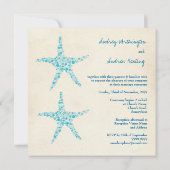 Invitation Mariage Aqua Turquoise Starfish Beach (Dos)