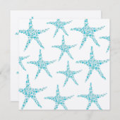 Invitation Mariage Aqua Turquoise Starfish Beach (Devant / Derrière)