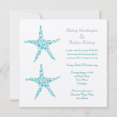 Invitation Mariage Aqua Turquoise Starfish Beach (Dos)