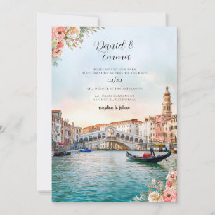 Invitation Mariage aquarelle à Venise Italie
