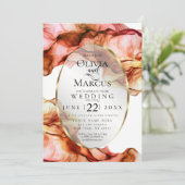 Invitation MARIAGE | Aquarelle Abstraite Couleurs d'automne 5 (Debout devant)