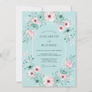 Invitation Mariage Aquarelle Aqua Blush
