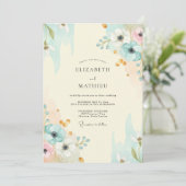 Invitation Mariage Aquarelle Aqua Or (Debout devant)