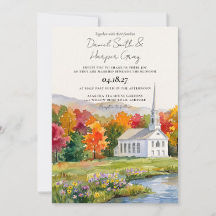 Invitation Mariage aquarelle au Vermont