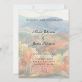 Invitation Mariage aquarelle automnal dans les montagnes Blue (Dos)