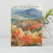 Invitation Mariage aquarelle automnal dans les montagnes Blue (Debout devant)