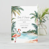 Invitation Mariage aquarelle aux Bahamas (Debout devant)